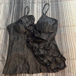 Elegant Black Ruffled Top